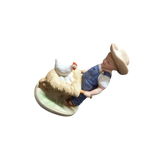 1985 Homco Denim Days Morning Chores Boy Figurine #1501 - Picture 7 of 10